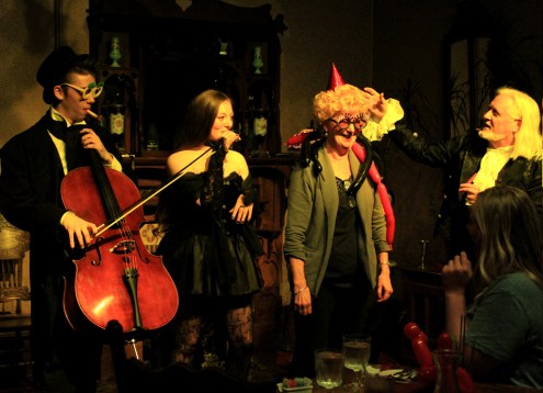 Aidan McClave as Kreepy H. Krawler, Misha Cassella-blackburn as Parthenia Goste, R. O'Donnell as The Kreep, and Ares Altamirano as Jack Frost - photo by Naiomi Chorneau