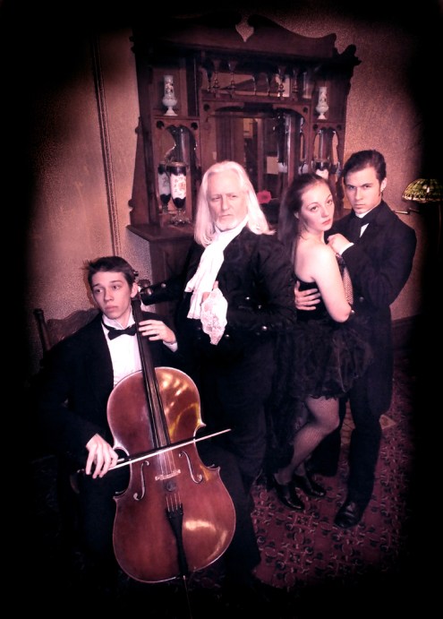 Aidan McClave as Kreepy H. Krawler, R. O'Donnell as The Kreep, Misha Cassella-blackburn as Parthenia Goste and Ares Altamirano as Jack Frost - photo L & L McClaves