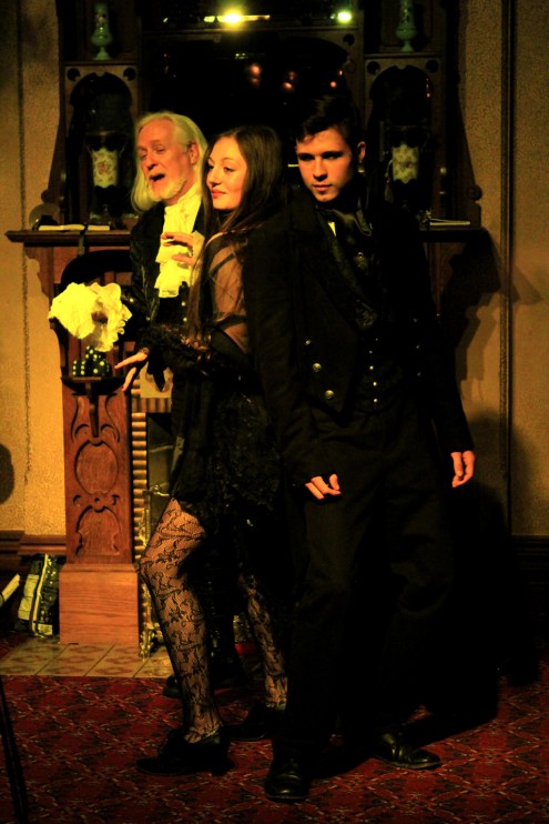 R. O'Donnell as The Kreep, Misha Cassella-blackburn as Parthenia Goste and Ares Altamirano as Jack Frost - photo by Naiomi Chorneau