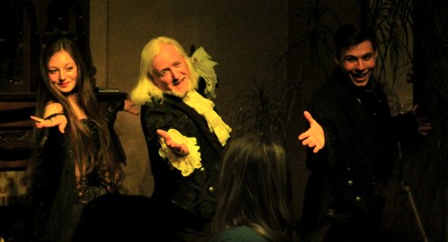 Misha Cassella-blackburn as Parthenia Goste, R. O'Donnell as The Kreep, and Ares Altamirano as Jack Frost - photo by Naiomi Chorneau