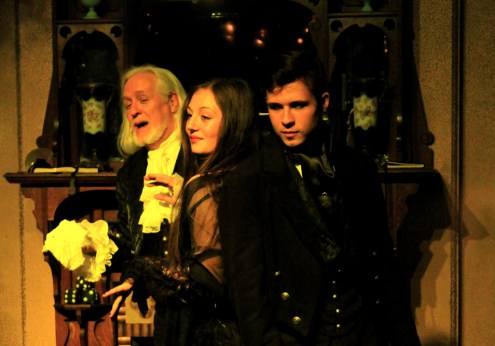 R. O'Donnell as The Kreep, Misha Cassella-blackburn as Parthenia Goste and Ares Altamirano as Jack Frost - photo by Naiomi Chorneau